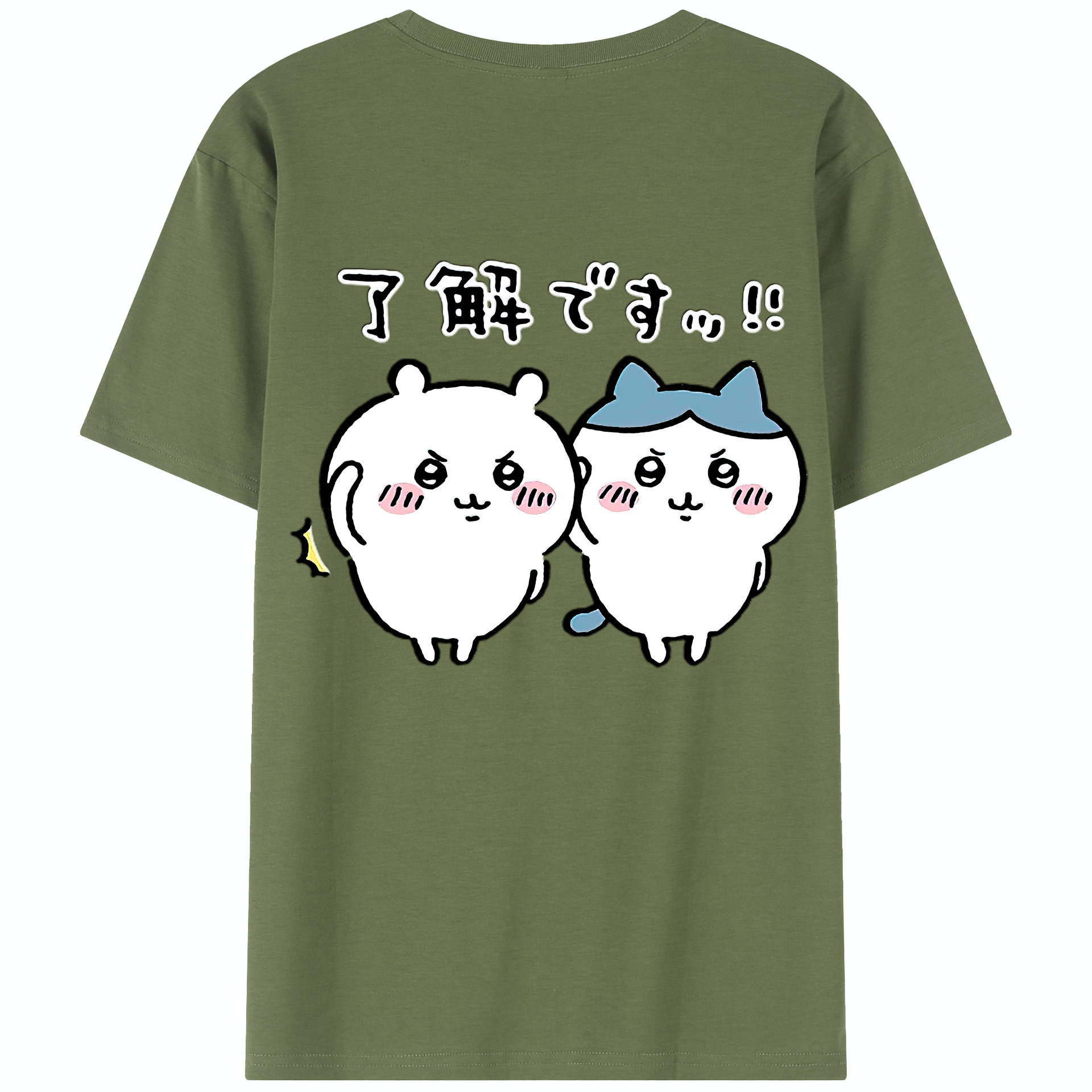 （画像用） ちいかわ ハチワレ Chii-kawa hachiware 綿100％半袖Tシャツ（背面プリント）